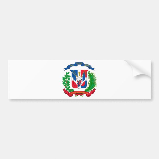 Dominican Republic Coat of Arms Bumper Sticker (Front)