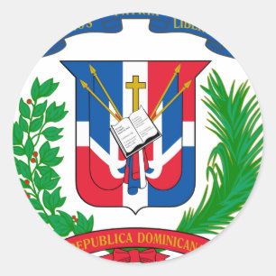 Dominican Republic Coat of Arms Classic Round Sticker