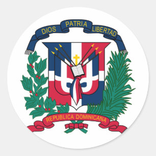 Dominican Republic Coat of arms  DO Classic Round Sticker