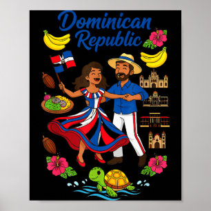 Dominican Republic Culture Dancing Travel Poster