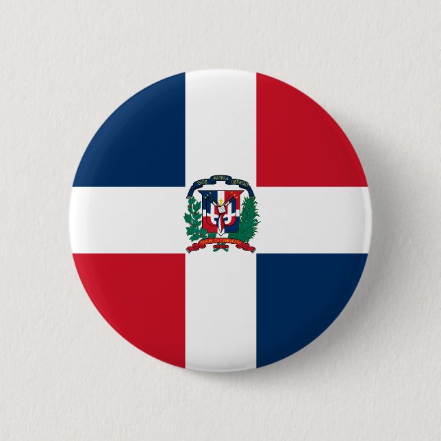 Dominican Republic, Denmark 6 Cm Round Badge (Front)