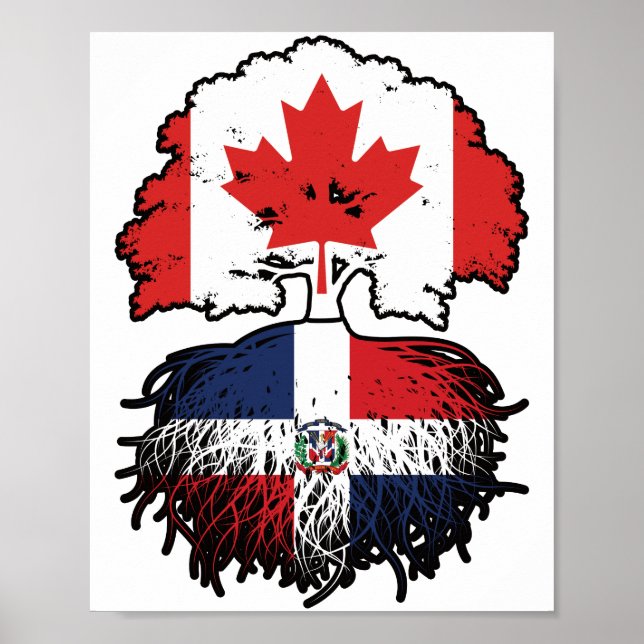 Dominican Republic Dominican Canadian Canada Tree Poster (Front)