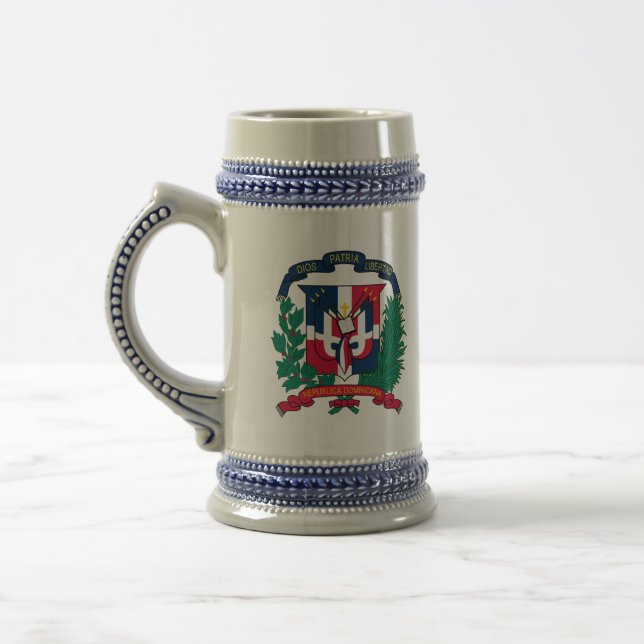 dominican republic emblem beer stein (Left)