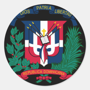 dominican republic emblem classic round sticker