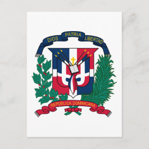 dominican republic emblem postcard