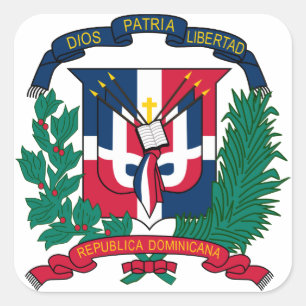 dominican republic emblem square sticker