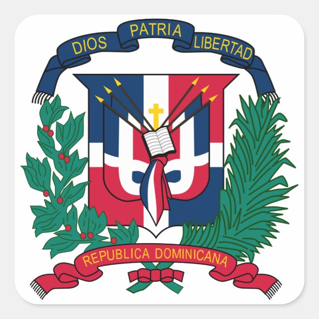 dominican republic emblem square sticker (Front)