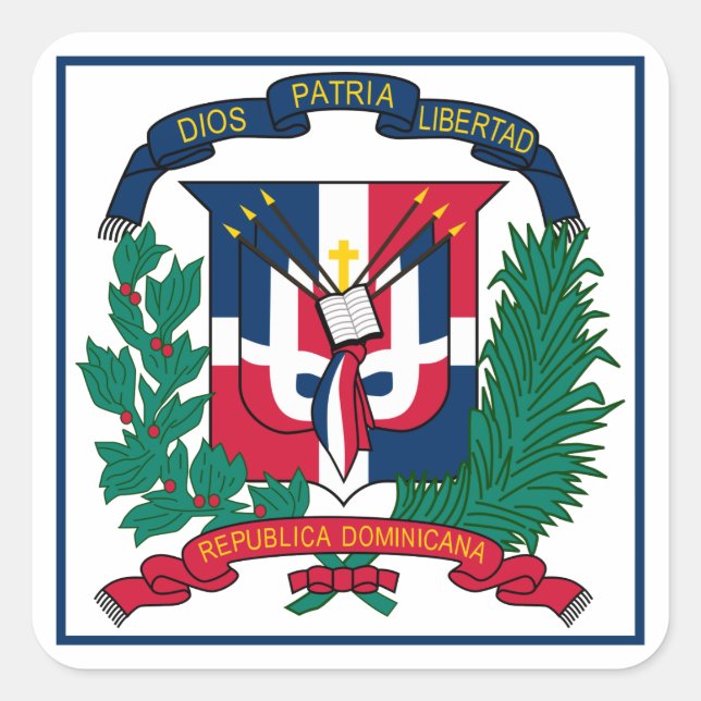 dominican republic emblem square sticker (Front)
