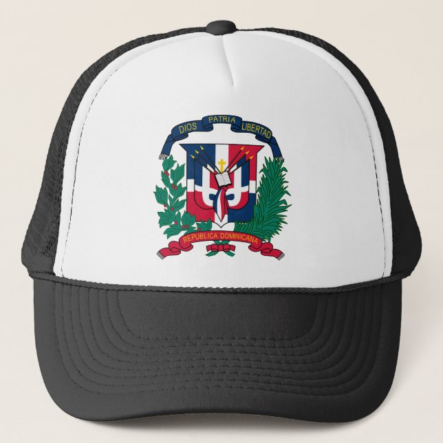 dominican republic emblem trucker hat (Front)