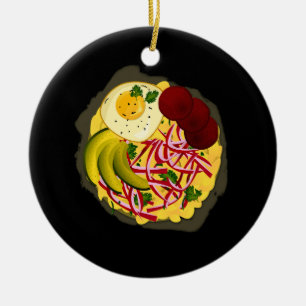 Dominican Republic Favorite Food Mangú Salami Que Ceramic Tree Decoration