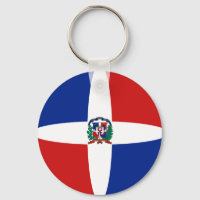 Dominican Republic Fisheye Flag Keychain