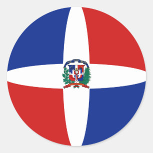 Dominican Republic Fisheye Flag Sticker