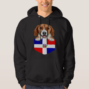 Dominican Republic Flag American Foxhound Dog In P Hoodie
