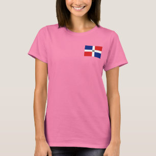 Dominican Republic Flag and Map dk T-Shirt