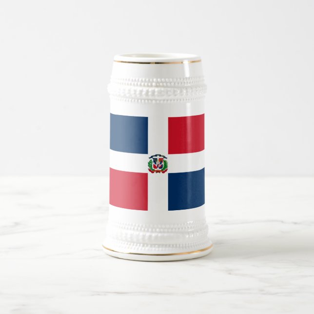 Dominican Republic Flag Beer Stein (Center)