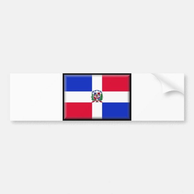 Dominican Republic Flag Bumper Sticker (Front)