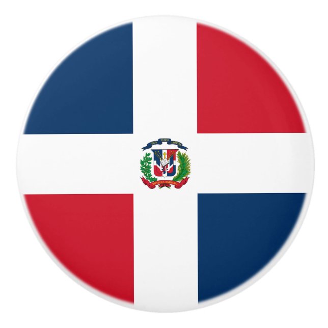 Dominican Republic flag Ceramic Knob (Front)