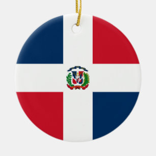 Dominican Republic flag Ceramic Tree Decoration