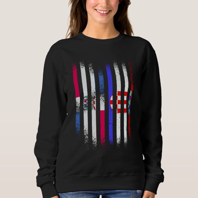 Dominican Republic Flag Croatia Grown Country Flag Sweatshirt (Front)
