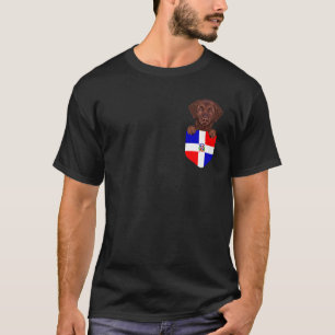 Dominican Republic Flag Curly Coated Retriever Dog T-Shirt