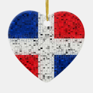 Dominican Republic Flag glitter ornament
