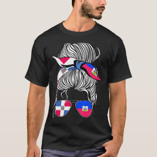 Dominican Republic Flag Haiti Grown Women Girl Cou T-Shirt