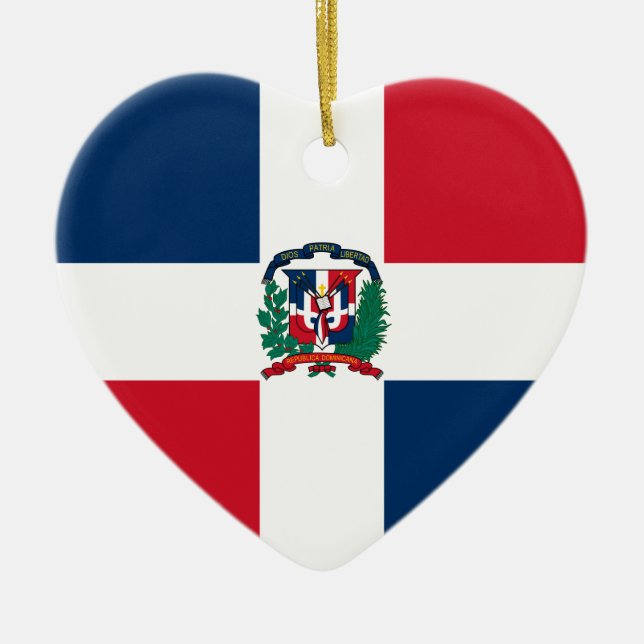 Dominican Republic Flag Heart Ornament (Front)