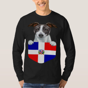 Dominican Republic Flag Italian Greyhound Dog In P T-Shirt