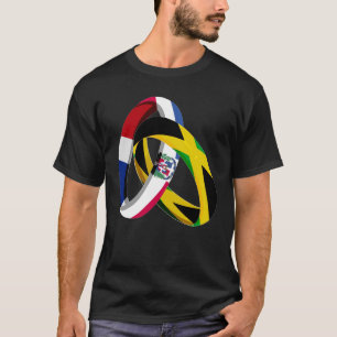 Dominican Republic Flag Jamaica Grown Ring Marriag T-Shirt