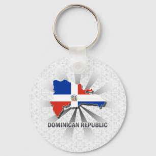Dominican Republic Flag Map 2.0 Key Ring