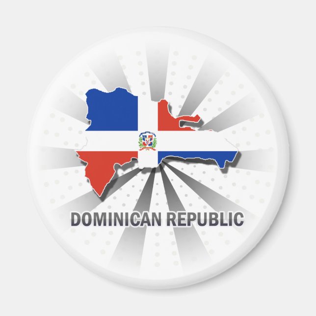 Dominican Republic Flag Map 2.0 Magnet (Front)