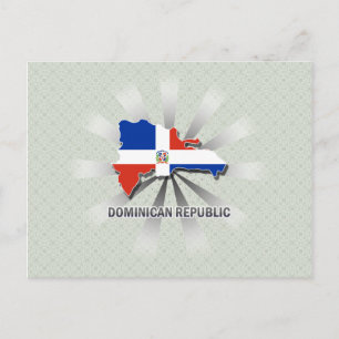 Dominican Republic Flag Map 2.0 Postcard