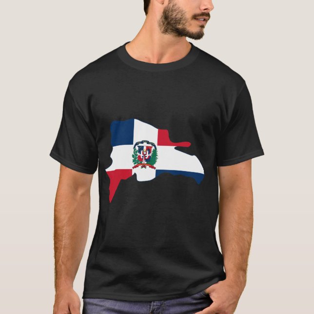 Dominican Republic Flag Map DO T-Shirt (Front)