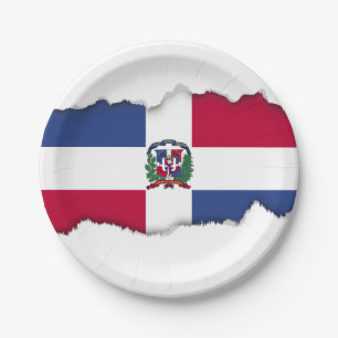 Dominican Republic Flag Paper Plate