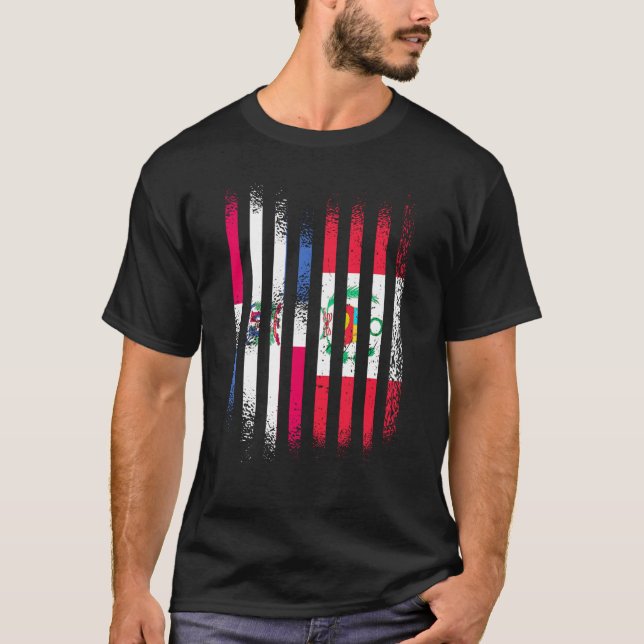 Dominican Republic Flag Peru Grown Country Flags S T-Shirt (Front)