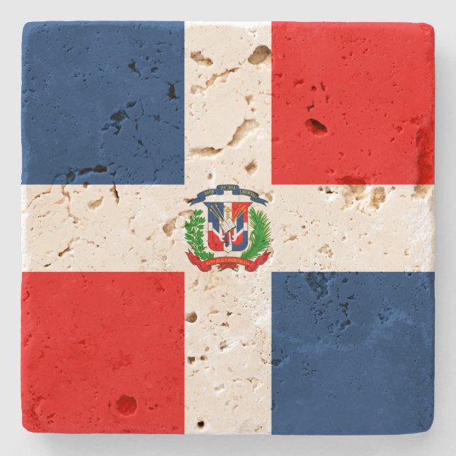 Dominican Republic Flag Stone Coaster (Front)