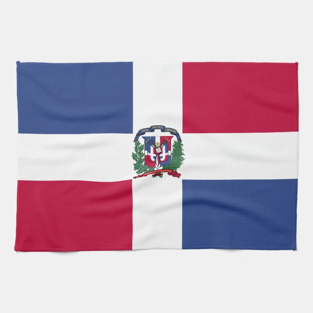 Dominican Republic Flag Tea Towel (Horizontal)