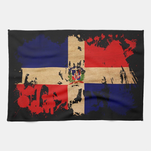 Dominican Republic Flag Tea Towel (Horizontal)