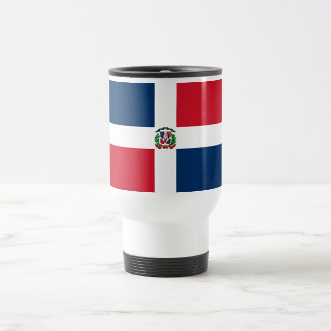 Dominican Republic Flag Travel Mug (Center)