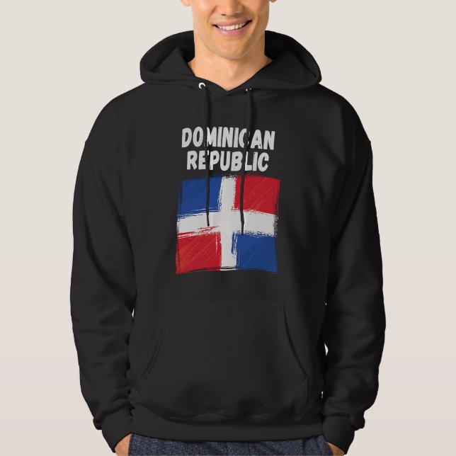 Dominican Republic Flag Vintage Grunge Dominican F Hoodie (Front)