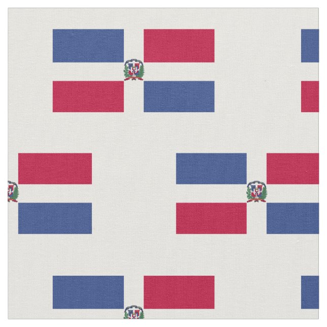 Dominican Republic Flag | White Backdrop (Close Up)