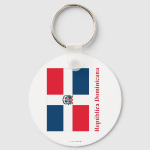 Dominican Republic Flag with Name in Spanish Key Ring
