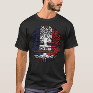 Dominican Republic French France Tree Roots Flag T-Shirt
