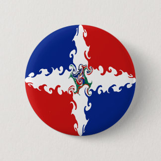 Dominican Republic Gnarly Flag 6 Cm Round Badge