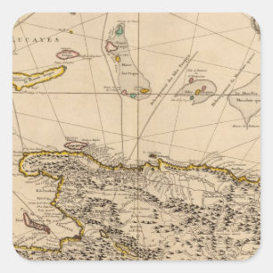 Dominican Republic, Haiti, West Indies Square Sticker