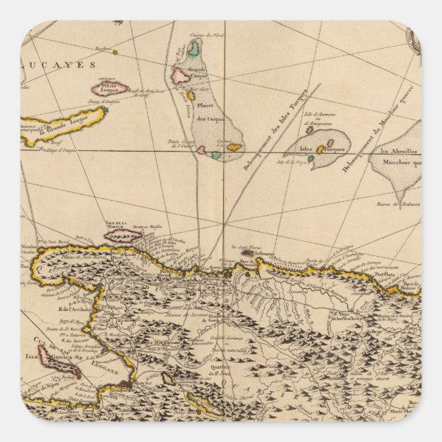 Dominican Republic, Haiti, West Indies Square Sticker (Front)