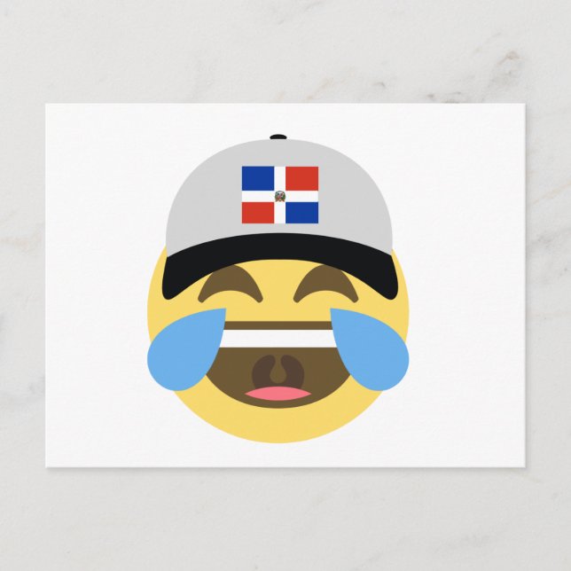 Dominican Republic Hat Laughing Emoji Postcard (Front)