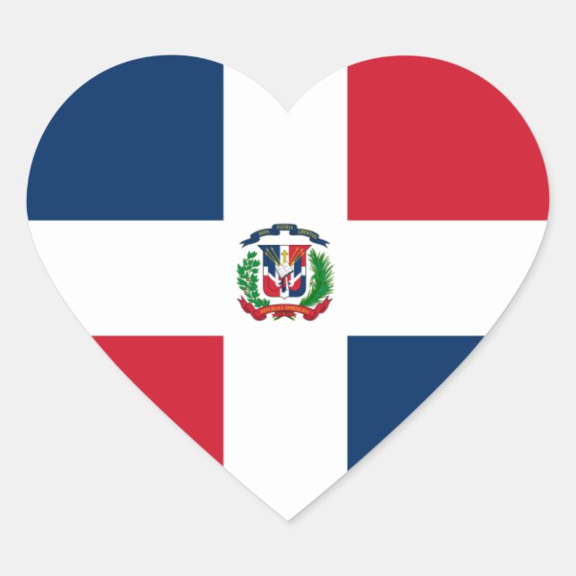 Dominican Republic Heart Flag Sticker (Front)