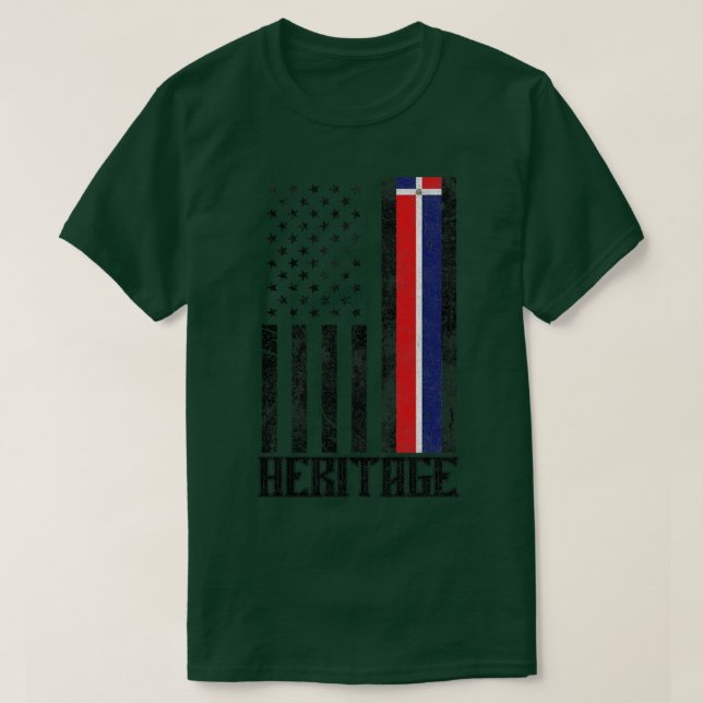 Dominican Republic Hispanic Heritage distressed fl T-Shirt (Design Front)