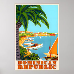 Dominican Republic Hispaniola Caribbean Sea Travel Poster